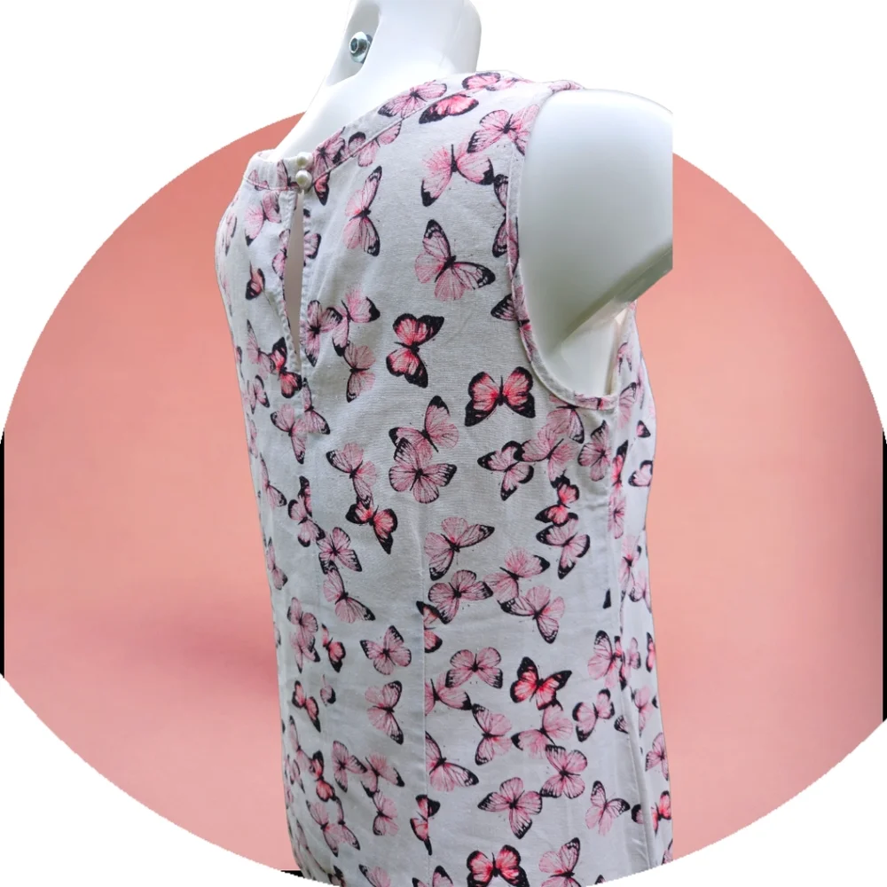 VGC Size 10 linen mix slip dress, light, cool, breezy perfect summer dress ☀️ - Picture 3 of 13